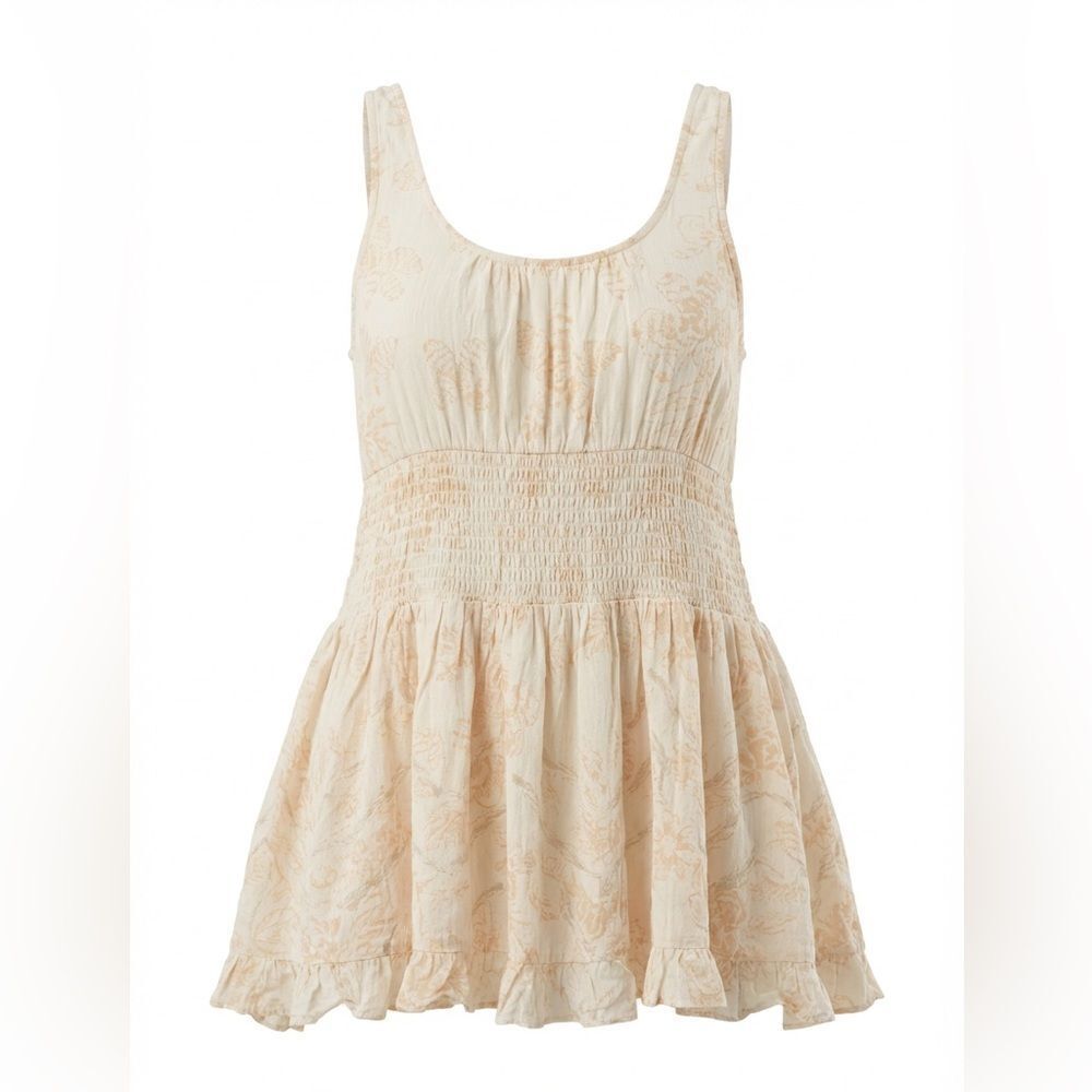 FREE PEOPLE WOMENS LIGHTWEIGHT DRESS ORANGE CREAM COLORED SIZE XS